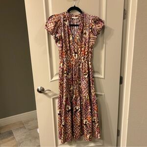 Ulla Johnson Scarlett Printed Silk Tiered Midi Dress